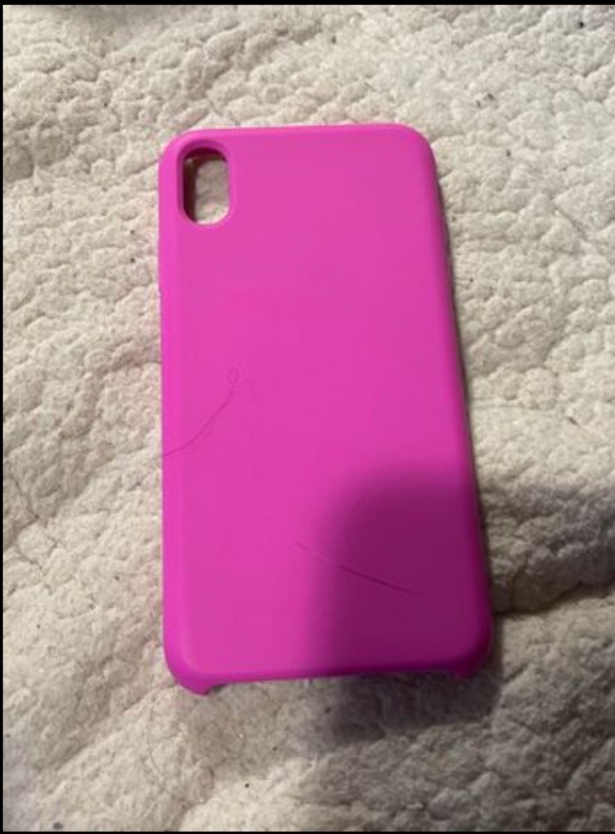 Pink silicone iPhone XS Max case