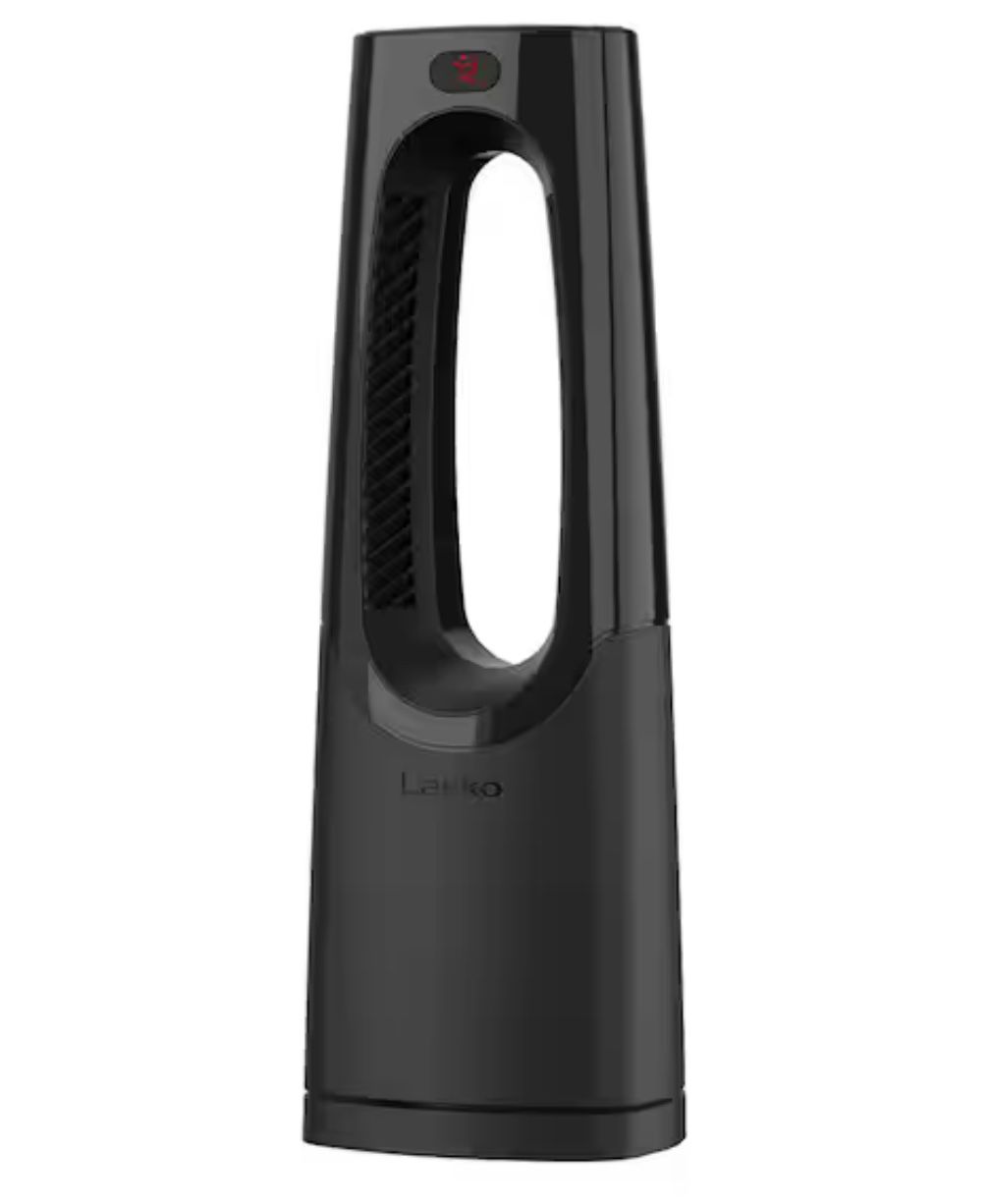 Bladeless 1500W 28 in. Black Electric Oscillating Tower Ceramic Space Heater With Remote