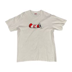 New White Supreme Cat In The Hat Tee Size Medium