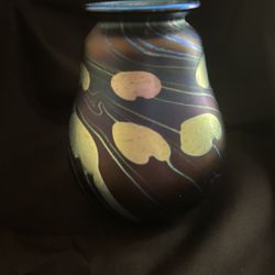 Lundberg Studios Iridescent Art Glass Vase