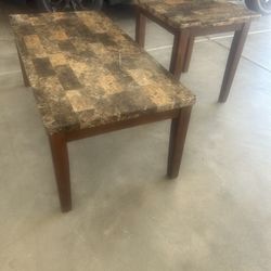 Coffee table and two end tables