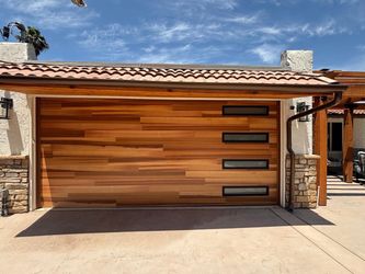 Modern Wood-like Garage Door