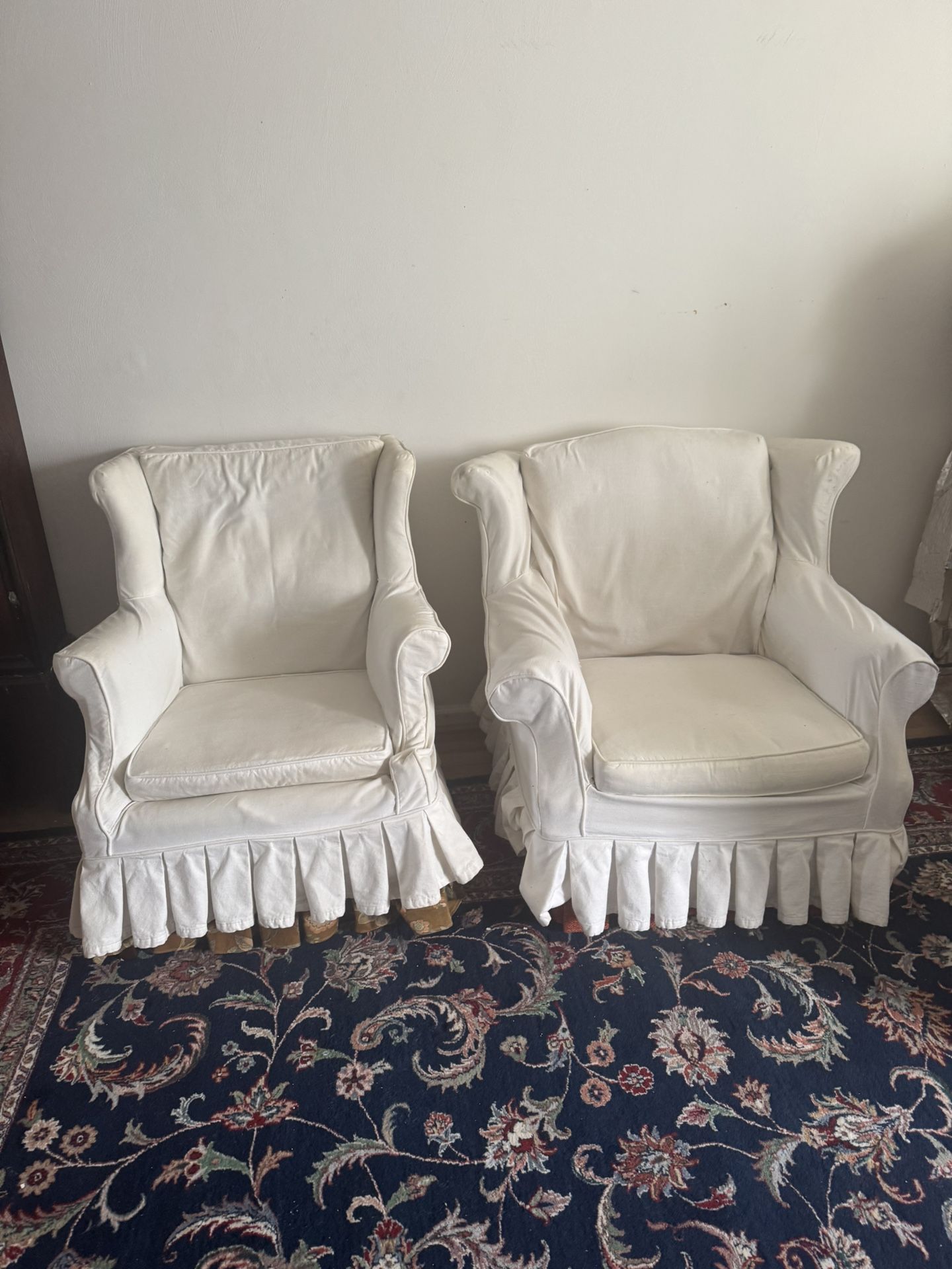 2 Vintage Chairs W Chair Covers