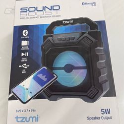 Tzumi Sound Boost Wireless Bluetooth Speaker Portable LED