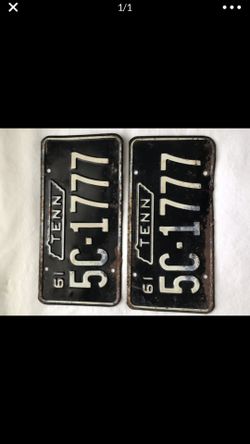 1961 Tennessee license plate