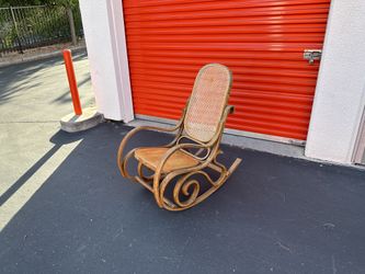 Vintage Boho Bentwood Mid-Century Wood Rocking Rocker Lounge Chair