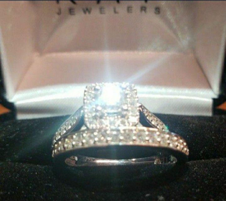 Wedding Diamond Rings Engagement  Bridal Set 