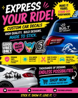 ✨🚗 CUSTOM CAR DECALS MADE JUST FOR YOU! 🚗✨
Want to make your car stand out? I create custom decals in bright colors and unique designs! 💖🔥