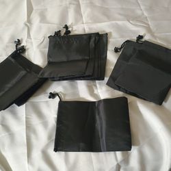 Black Drawstring Pouches Set