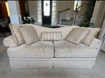 FANCY SOFA- UPHOLSTERED CREAMY COTTON Couch