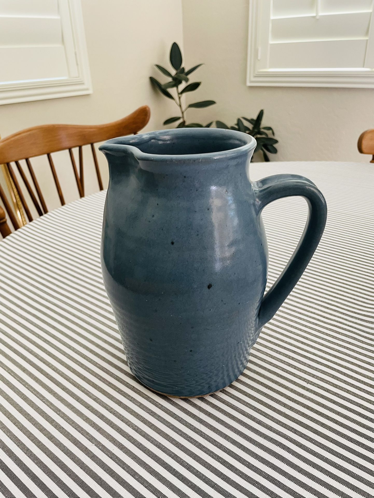 Vintage Heavy Stoneware Pitcher!