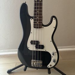 1987 Fender Japan  PB331 32” Medium Scale Precision Bass Black.