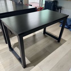 47" Modern Heavy Duty Computer Desk/Study Writing Table/Dining Table Black Excellent Condition