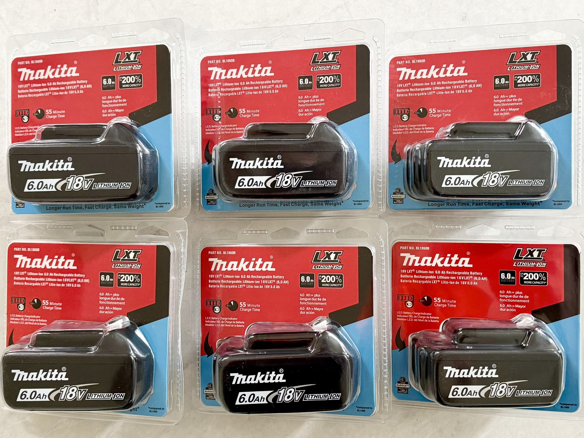 Makita BL1860B 18V LXT Lithium Ion 6.0 Ah Battery