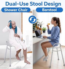 New In Box Shower Chair for Inside Shower, Height Adjustable Shower Seat, 350lbs Shower Chair for Elderly and Disabled, White