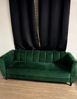 Green Velvet Sofa – $300 OBO – MUST GO TODAY