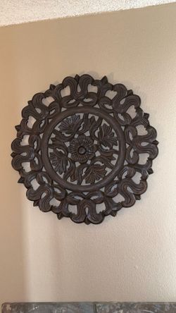 Hand carved wood decor
