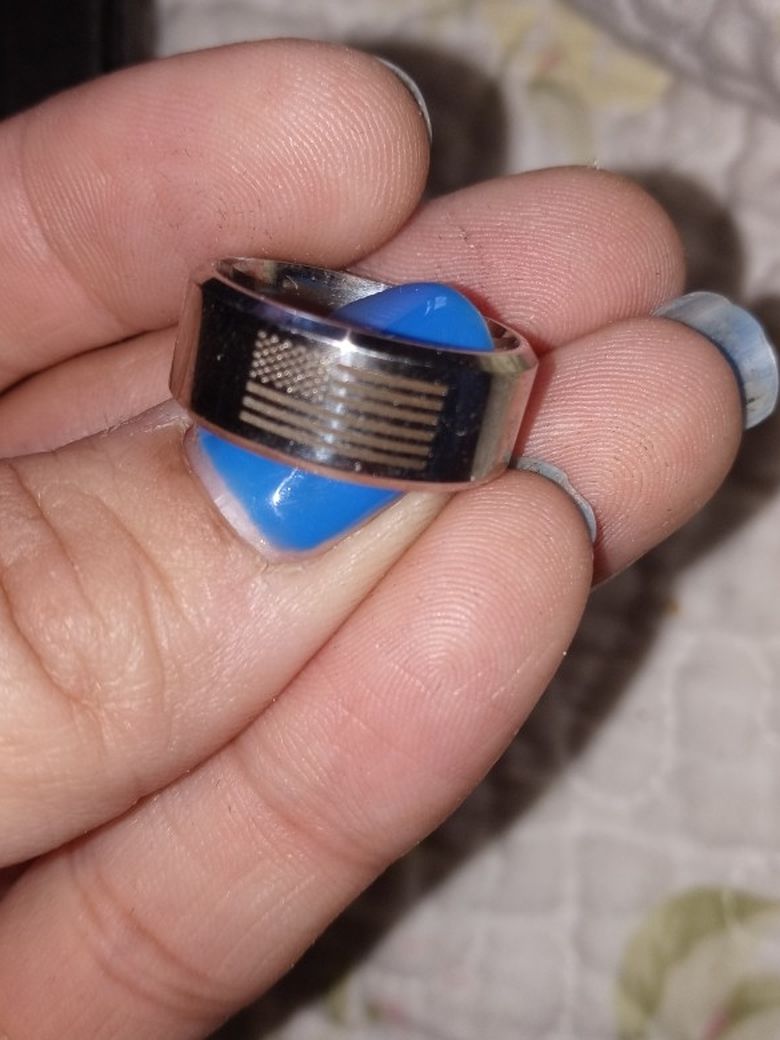 NEW AMERICAN FLAG STAINLESS STEEL RING