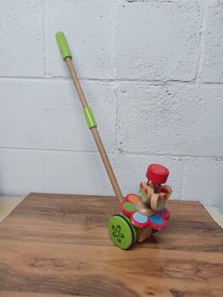 Hape Wooden Push & Pull Dancing Butterflies Walking Toy for Baby & Toddler