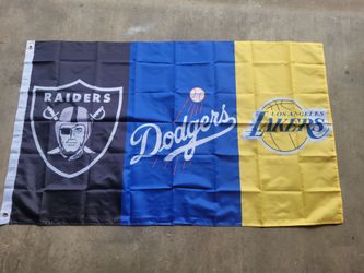 Raiders Dodgers Lakers Flag