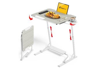 FoldWise Upgraded Folding TV Tray Table - Extra Large & Sturdy Laptop Table for Couch, Height & Angle Adjustable Desk for Dinner, Work & TV - Includes