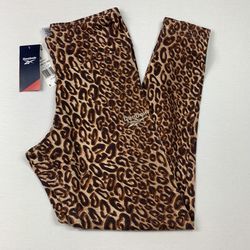 Reebok Classics Halloween Leopard-Print High-Rise Leggings Women’s Sz S