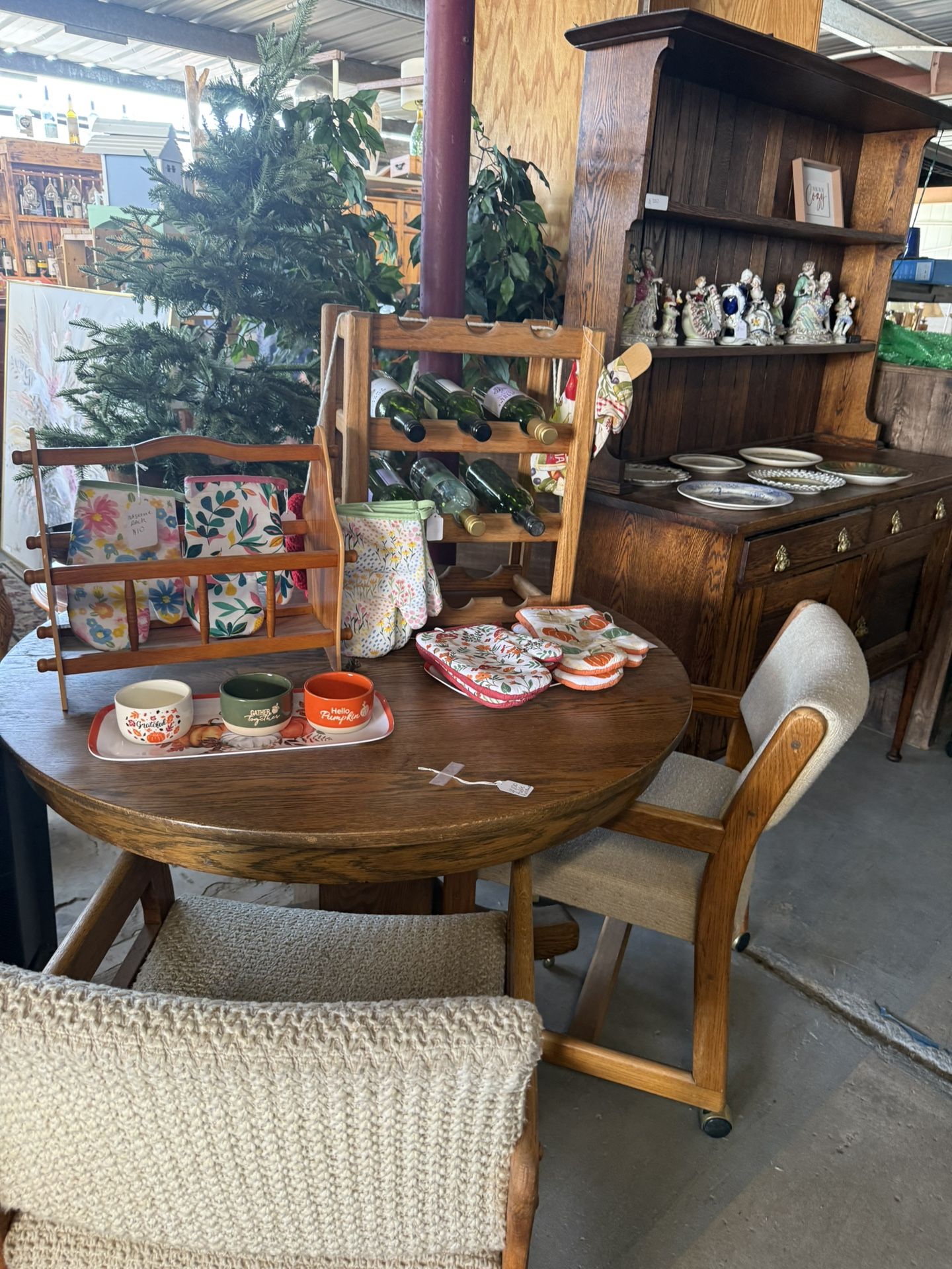 Round table and two chairs