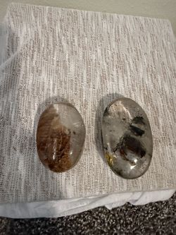 Polished Clear Quartz Palm Stones Set of 2