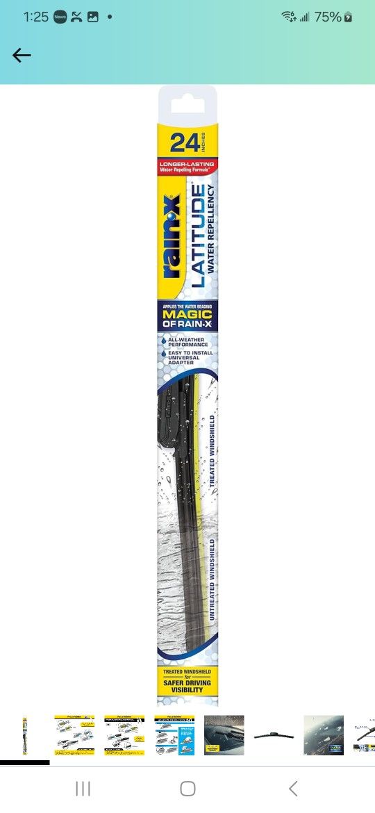 Rain-X -2 Latitude 2-In-1 Water Repellent Wiper Blades, 24 Inch Windshield Wipers (Pack Of 1), Automotive Replacement Windshield Wiper Blades W