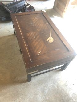 Old coffee table with matching end table