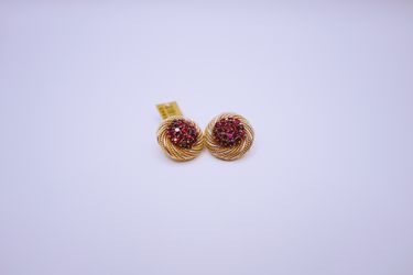 14 K yellow gold with rubies ear earrings