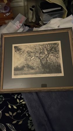 “Landscape” Palewski’s Vintage Hand Signed Fine Art Landscape Etching