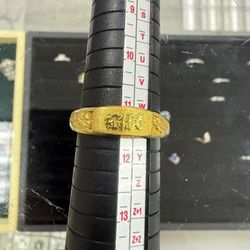 24kt Pure Gold Solid “福禄寿” Universal Sized Ring 