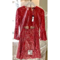 BCBGMAXAZRIA 'Marybeth' Red Lace Dress, Size: 2
