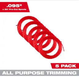 Milwaukee 0.095 in. x 20 ft. Pre-Cut Trimmer Line (5-Pack)-Model # 49-16-2782