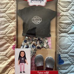 Emily Rose 18-inch Doll Clothes - Grey and Pink 4 PC 18" Doll Winter Coat Outdoor Outfit, Includes Matching Hat, Boots and Scarf 