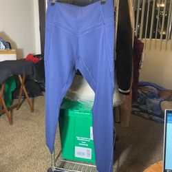 IUGA Women’s XL Blue High Waisted Yoga Pants 30" Inseam Pockets NWT