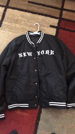 H&M black New York bomber jacket