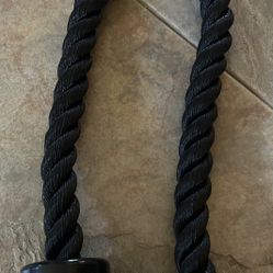 New Tricep Pull Down Rope With Steel Cable Attachment. Black 