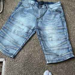 Waimea Skinny Fit Blue Jean Shorts 