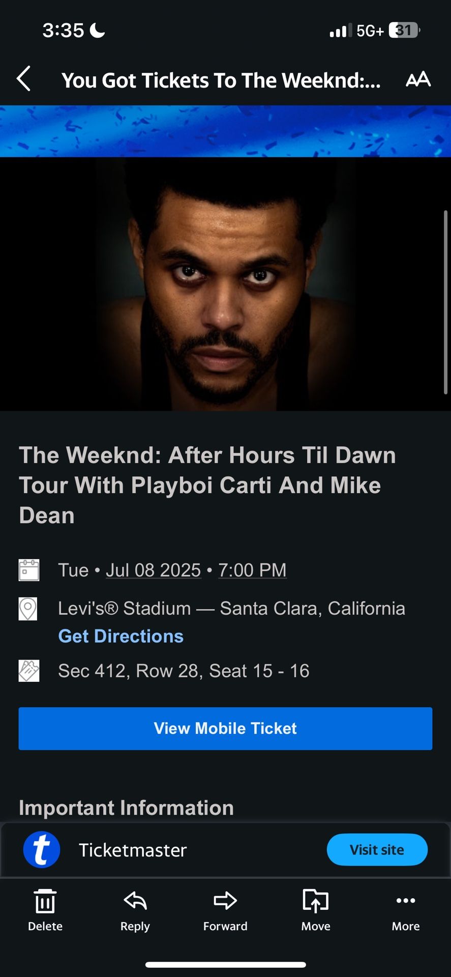 Weeknd Tickets 7/8 Santa Clara