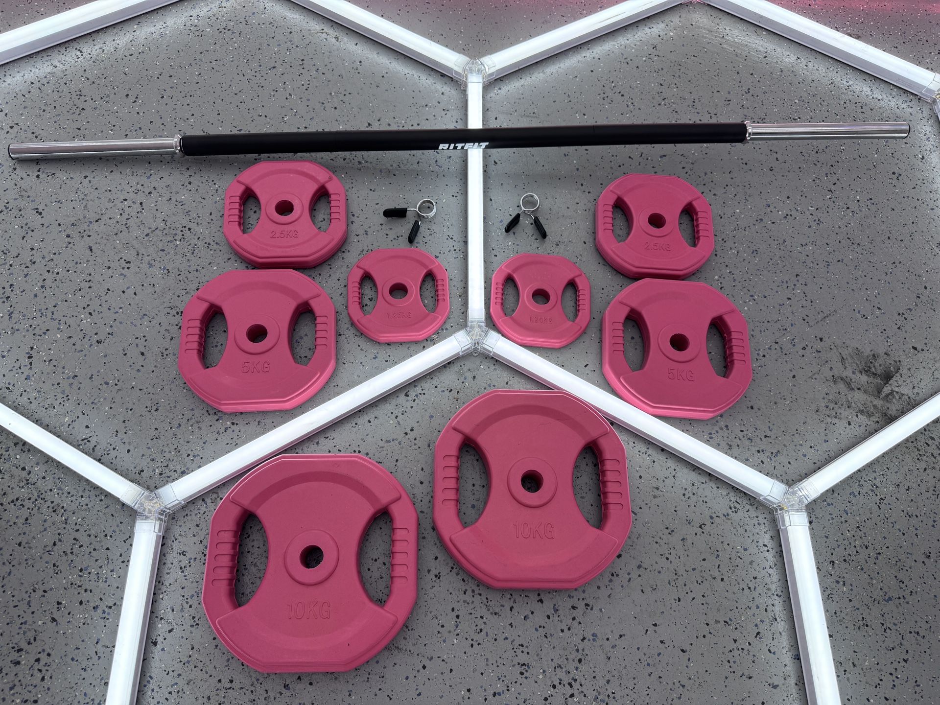 Brand New RitFit Adjustable Barbell Weight Set, over 80LB set SKU032-S1