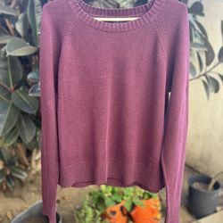 Gap Women’s Dark Plum Purple Crewneck Pullover Sweater Size Large