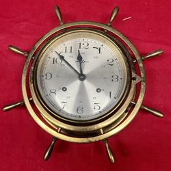 Brass Howard Miller Ships Wheel Clock
