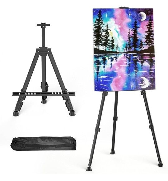 Easels for Painting Canvas, Aredy 66" Art Easel for Drawing, Portable Painting Easel Stand, Metal Table Top Easel
