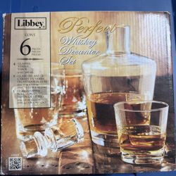 Libbey 6-piece glass Whiskey Decanter Set