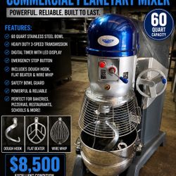 Vollrath 60 Qt Commercial Planetary Mixer – Heavy Duty – Excellent Condition – $8,500