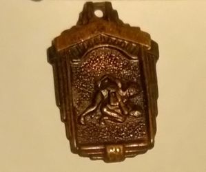 Vintage Medal Wrestling Award  Pendant