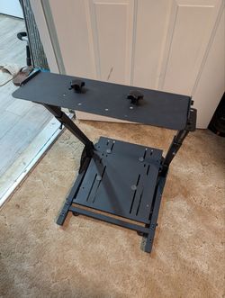Foldable racing simulator steering stand