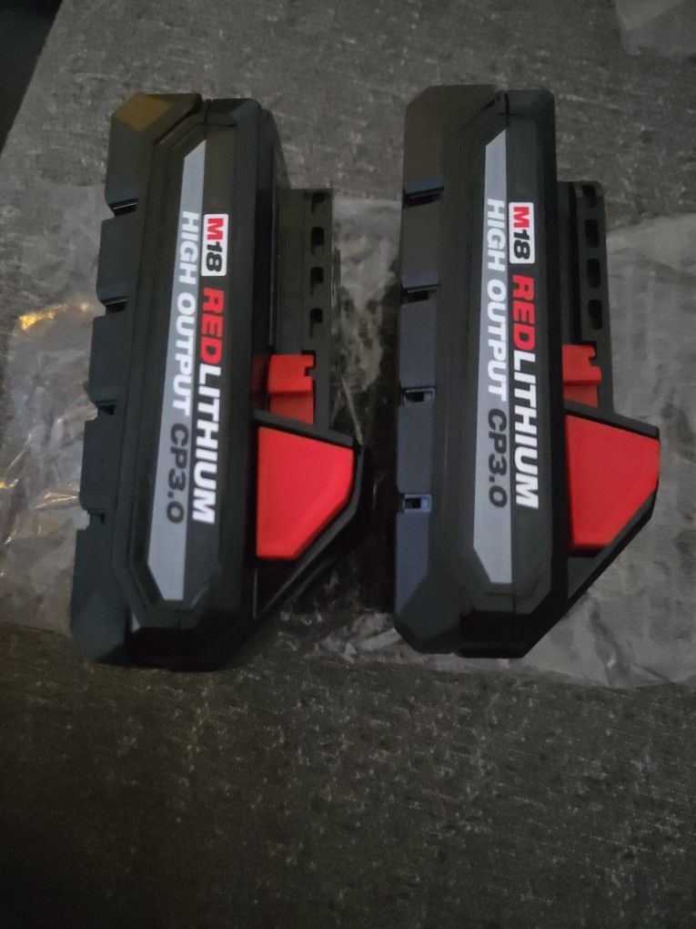 MILWAUKEE M18 2 BATTERIES 3.0AH NEW  PRICE IS FIRM 